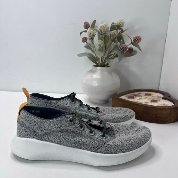 Allbirds Super Light Wool Runner Sneakers Merino Wool Gray/White Men 8 Tried On